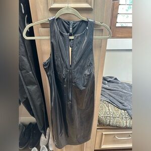STRETCH VINYL MINI DRESS | ONYX × 1